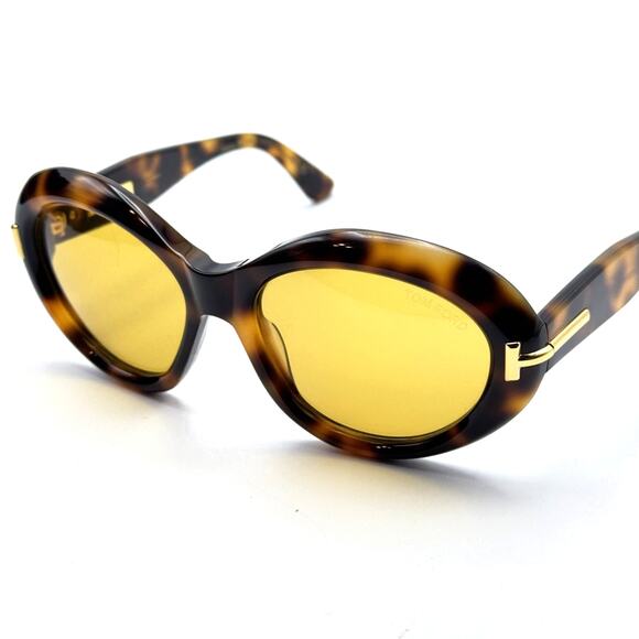 Tom Ford Sunglasses FT1328 53E Havana Oval Frame Brown Lens 55mm Icon Collection main image 15